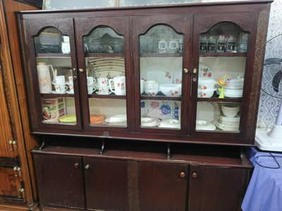 Wooden Showcase Best Condition Without Damage With Large Wardrobes.