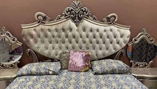 Bed with side tables