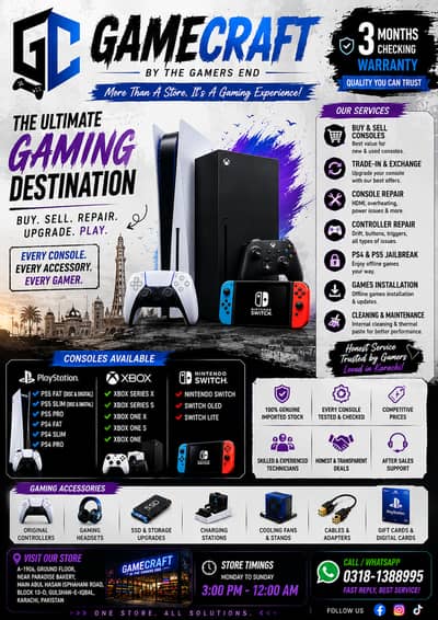 PS5 PS4 Xbox Nintendo Switch | Best Prices in Karachi | GameCraft