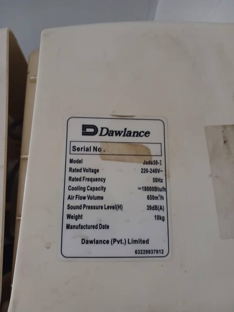 Dawlance 1.5 ton split A/C 1