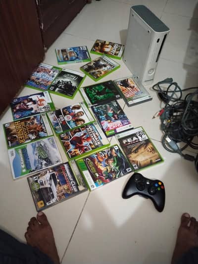 Xbox 360 with all games and controllers