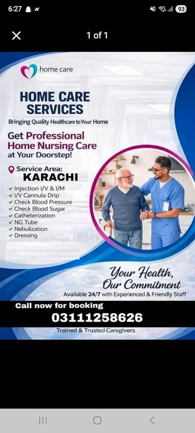 Qualified dispenser nurse | IV cannula, drip, injection, at home 24hrs