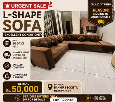 Excellent condition new look L shaped sofa perfect for your living