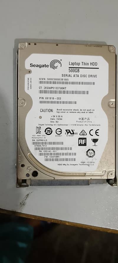 500GB Seagate 2.5 Laptop Harddisk