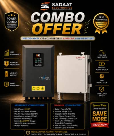 NEXGEN 12KW HYBRID INVERTER / SUNWODA LITHIUM BATTERY