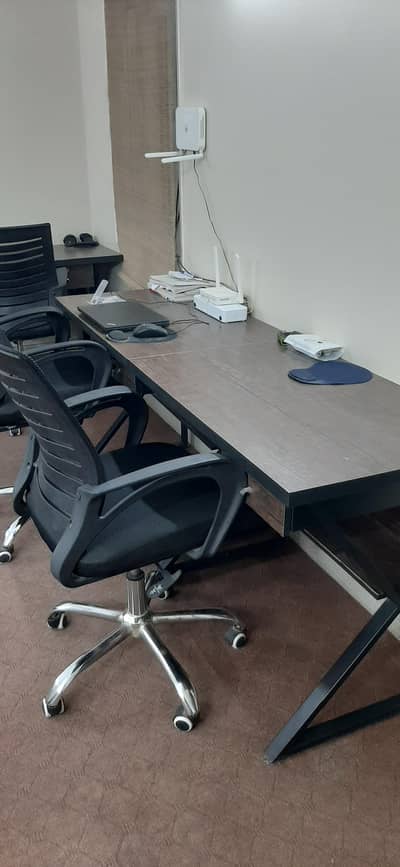 Available 5 Tables and 6 round moving chairs slightly used