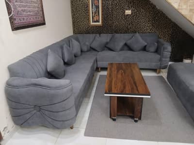 7 seater sofa book Grey velvet only sofa
