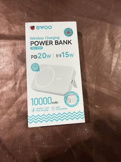 BWOO Wireless + Wired Power bank 10000 mah