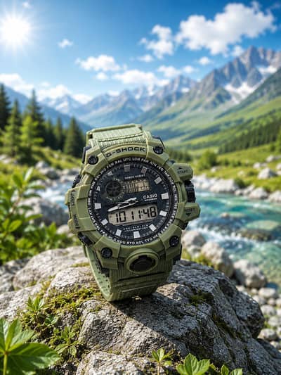 G-Shock Style Military Green Watch for Men Sports Watch