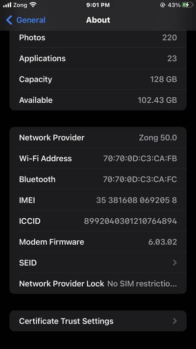 Apple iPhone 7 Plus PTA APPROVED 128 gb