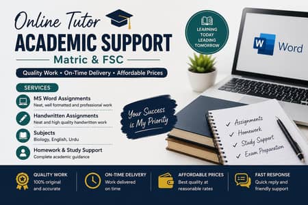 Online Tutor | MS Word & Handwritten Assignments | Academic Support