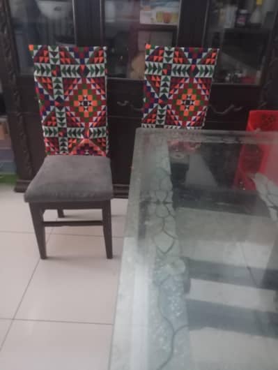 4 wooden chair large size dinning table