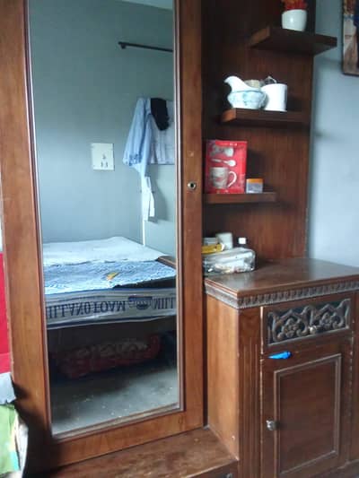 bed and side table and dressing table