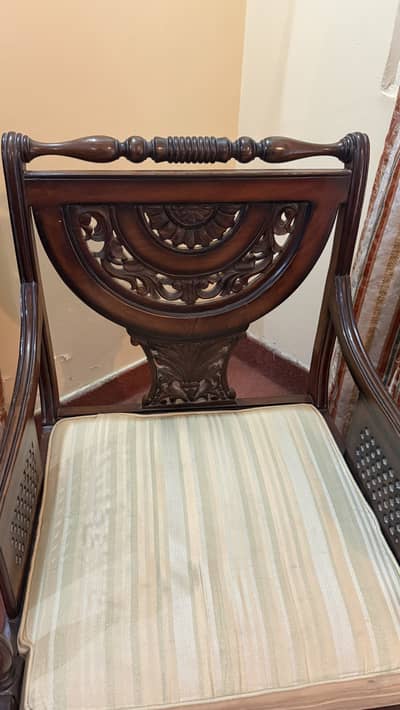 2 Chinyoti Antique Solid Wood Armchair / Carved Wooden Chair