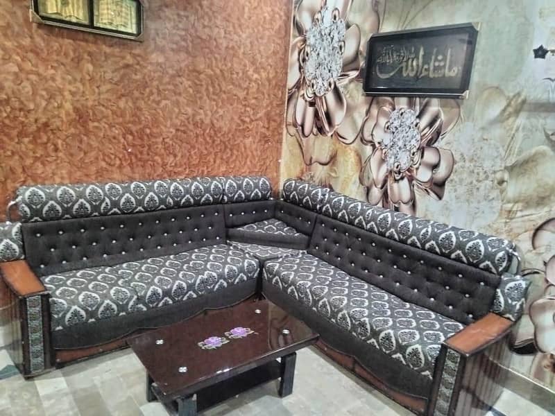 L shape large sofa with table 2