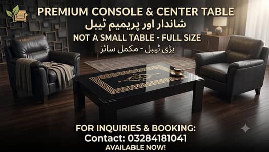 Stylish Black Center Table with Golden Design