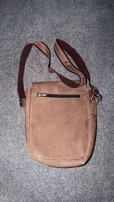 Brown Leather Crossbody Messenger Bag