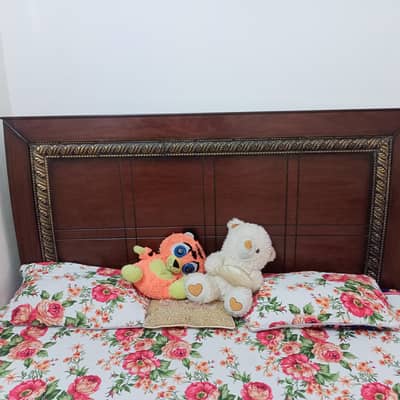 Double bed with Matress  and 2 side table, 1 almari, 2 table