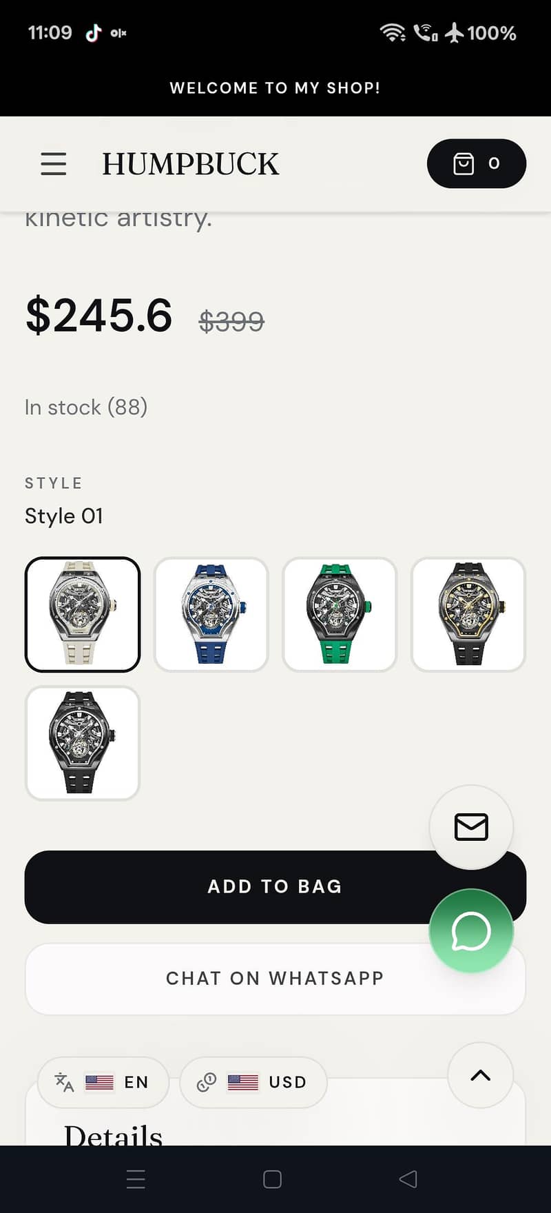 Minber watch automatic 7