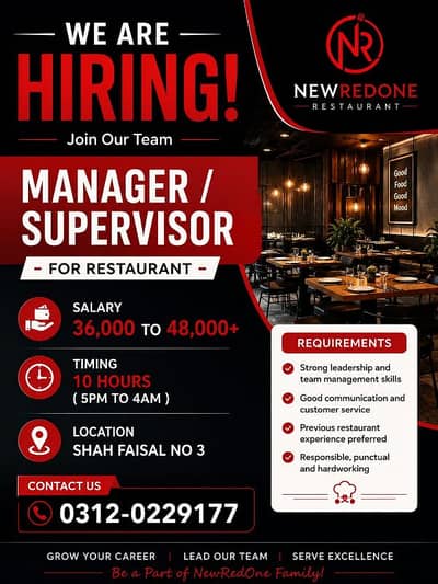 Restaurant Supervisor Equired - Urgent Hiring - Male job - Jobs