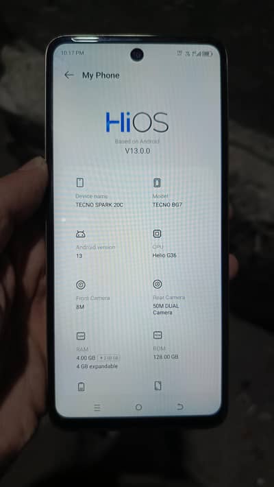Tecno Spark 20C ram 4 rom 128