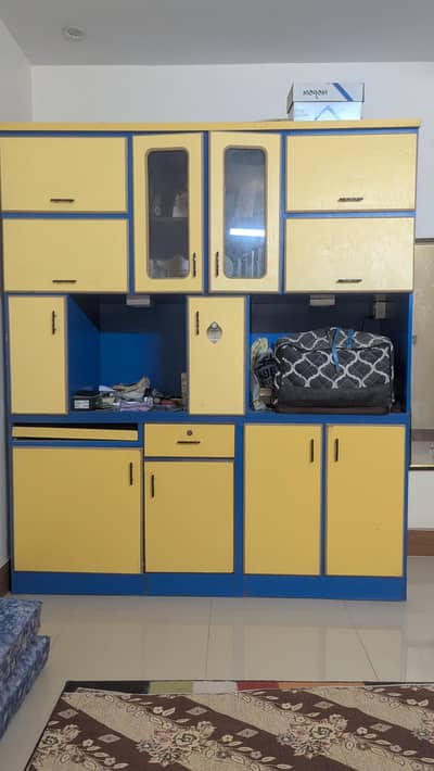Bookshelves with storage cupboards