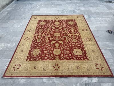 8x10 feet Handmade Afghan Ziegler chobi Oushak Rug