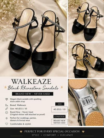Brand New Walkeaze Black Heels – Never Worn