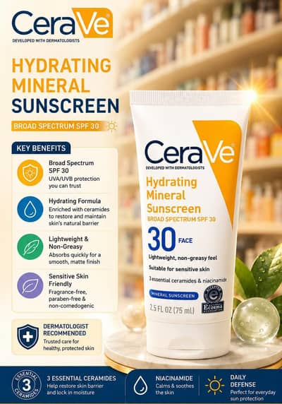 CeraVe Hydrating Mineral Sunscreen 175 ml