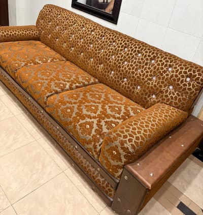 JUST 3 SEATER SOFA LUXRY DESIGN GOLDEN BROWN /