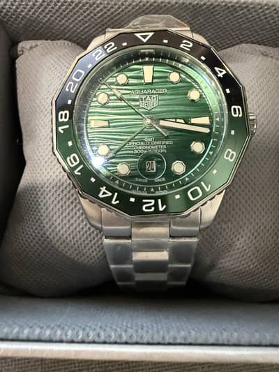 Tag Heuer Aquaracer GMT Green Dial Watch | Stainless Steel
