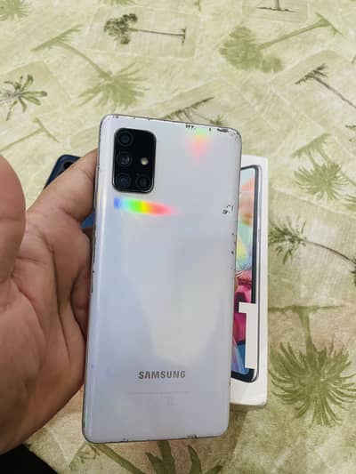 Samsung Mobile A71 8/128 PTA with Box and Original Cable