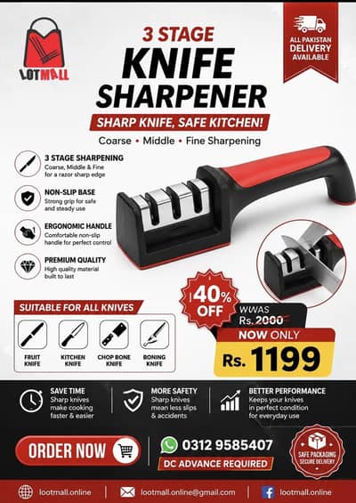 3 Stage Knife Sharpener