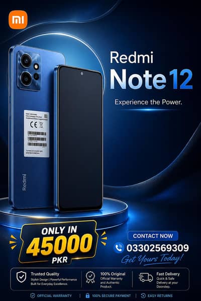 Xiaomi Redmi Note 12 10/9 condition with box