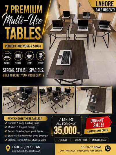 Urgent Sale | 7 Premium Multi-Purpose Tables | Rs. 35,000