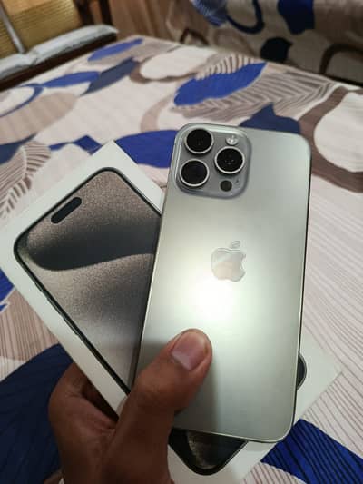 iPhone 15 Pro Max 256GB JV Natural Titanium With Box & Accessories