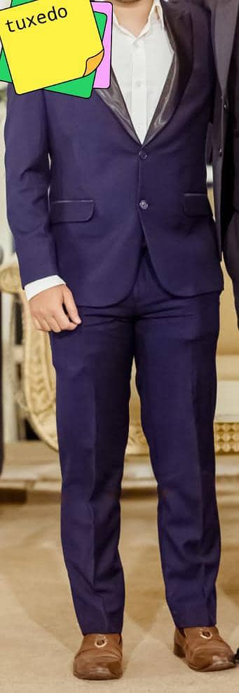 Blue Tuxedo Suit 3 pcs