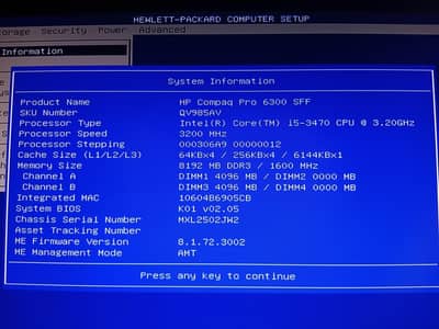 INTEL Core i5 3rd Generation,  8GB DDR3, 3.2 Ghz hi speed