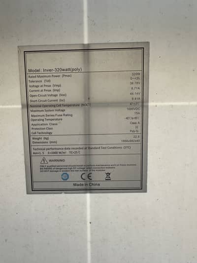 320W Poly Solar Panel | Used | Good Condition | With Mounting Frame