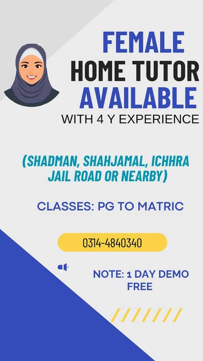 Female Home Tutor Available