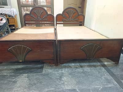 2 Solid Wooden Single Beds | Strong & Durable | Islamabad H-15
