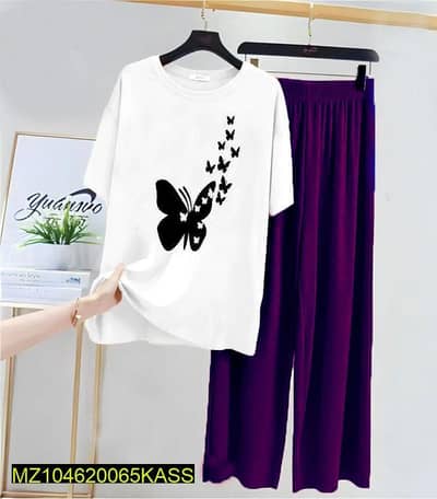 white butterfly print night suit women