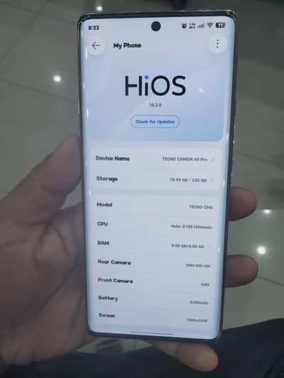 Tecno CAMON 40 Pro.      Official PTA Approved.     ONLY PHONE