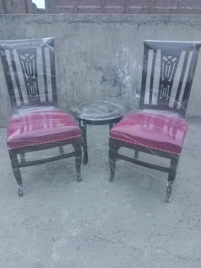 solod wooden chairs and coffee table set