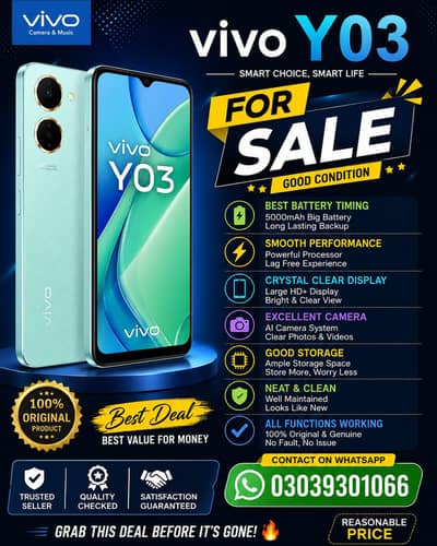 vivo y 03 for sale