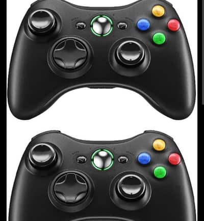 Xbox 360 with two wireless controllers
