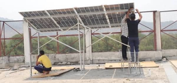 Elevated Solar Panel Structure | Civil Pipe Work | 13 Rs/Watt