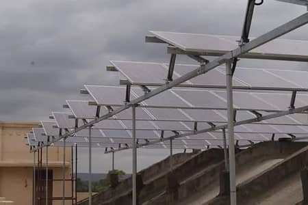 elevated structure Solar 13 Rs/Watt Civil Work Pipe Solar Panel Stand