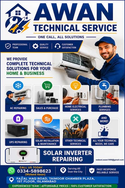 AC, Solar Inverter, UPS & Home Appliance Repair Services