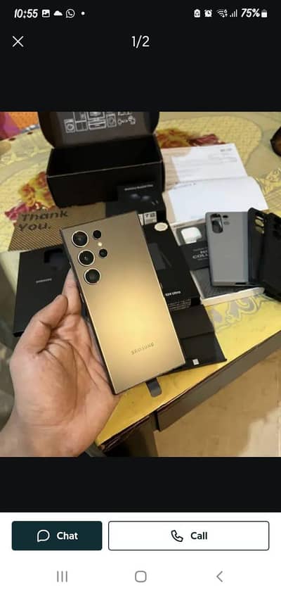 Samsung Mobile S24 Ultra with box 12gb 512  pta approved urgent sale